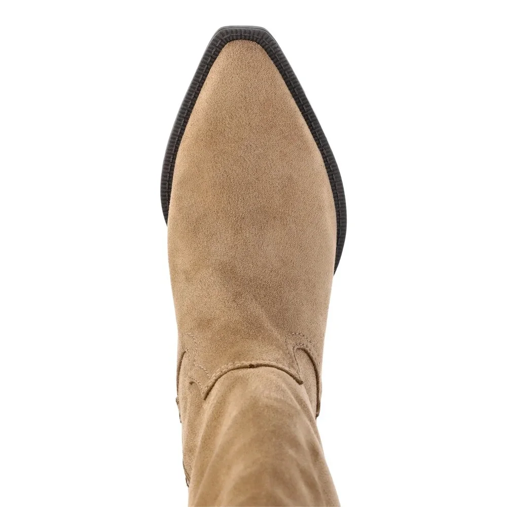 Time‎ & Tru Women's Size 6 Faux Suede Over The Knee Boots Taupe Tan Sand New